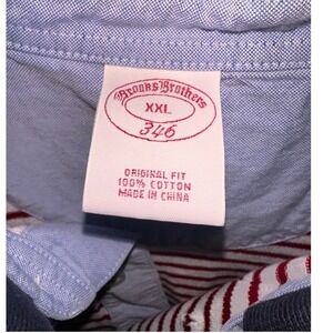 Brooks Brothers Men's XXL Red Stripe Polo Shirt Original Fit 346 Embroidered